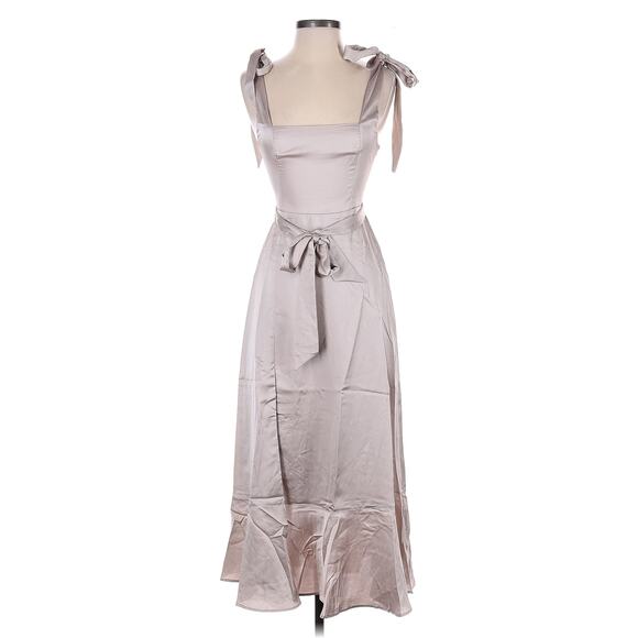 Show Me Your Mumu Claire Midi Dress in Show Me The Ring Luxe Satin XL NWT - Picture 3 of 8